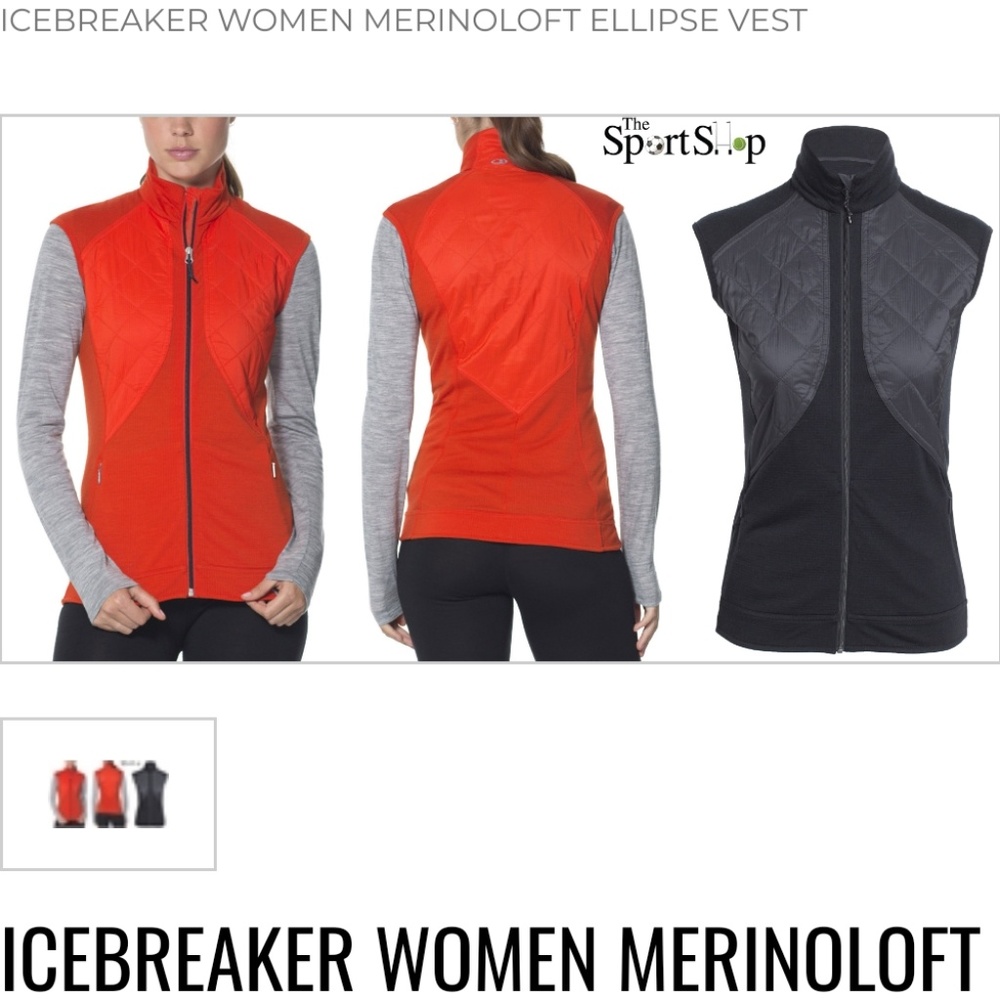 Icebreaker Merino Wool Vest - Sz Large - Black